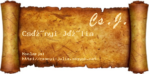 Csányi Júlia névjegykártya