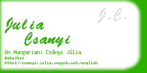 julia csanyi business card