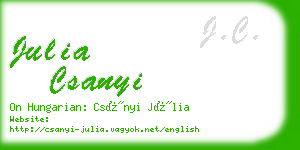 julia csanyi business card